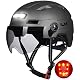 Fahrradhelm mit Licht und Visier für Damen und Herren