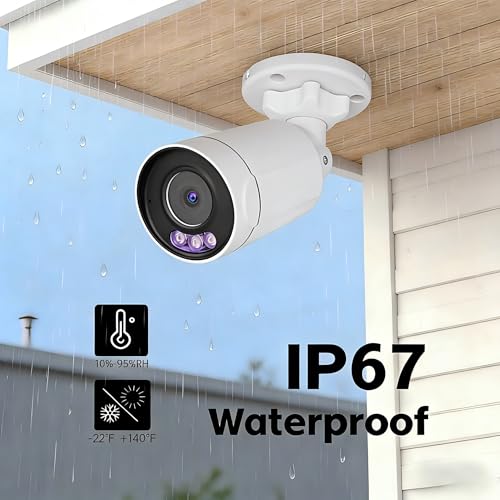 Real HD 4MP POE Bullet Color Night Vision Camera, 2.8mm 108° Wide Viewing Angle Security IP Camera Outdoor IP66 Waterpfoof, NDAA Complaint by Real HD - Used condition - Image 7