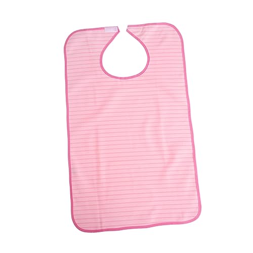 BESTonZON Protective Mealtime Clothing for Adults Pink Bib Waterproof Absorbent and Easy-to-clean Design