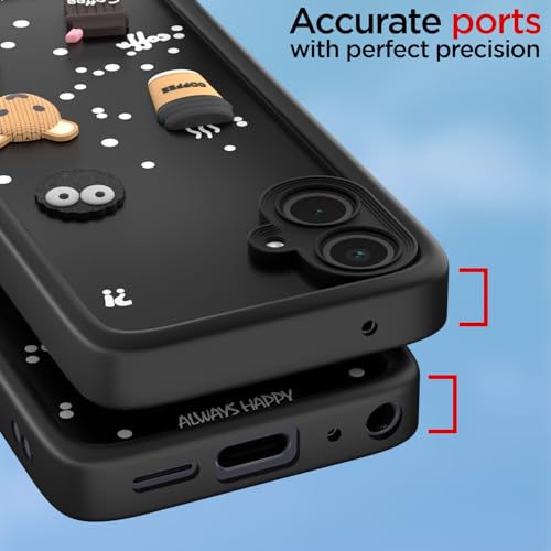 Image of Pikkme Bumper Case for Samsung Galaxy M05 / A05 / F05 | Cute Fun Cartoon 3D Bear Silicone Full Body Protection Back Cover (Black)