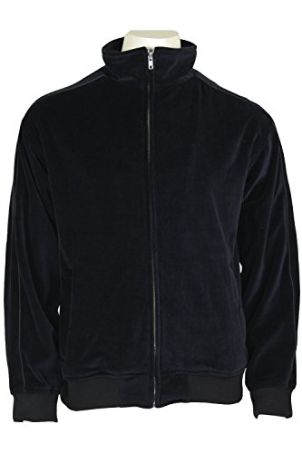 Sweatsedo Mens Solid Black Velour Tracksuit (Small) #TOP2