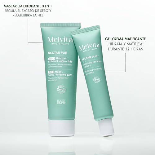 Melvita, Gelée Nettoyante Purifiante Nectar Pur 200 ml, Élimine les impuretés, régule l'excès de sébum en douceur, Formule vegan certifiée bio à 99%, Fabriquée en France (Lot de 2)