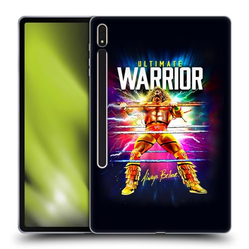 Head Case Designs Officially Licensed WWE Retro Blast The Ultimate Warrior Soft Gel Case Compatible with Samsung Galaxy Tab S8 Plus