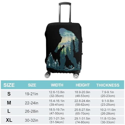Bigfoot Sasquatch In The Forests Luggage Cover Cute Travel Suitcase Cover Protective Cover for Women Men S2