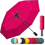 Rain-Mate Compact Travel Umbrella - Pocket Portable Folding Windproof Mini Umbrella - Auto Open and Close Button and 8 Rib Reinforced Canopy