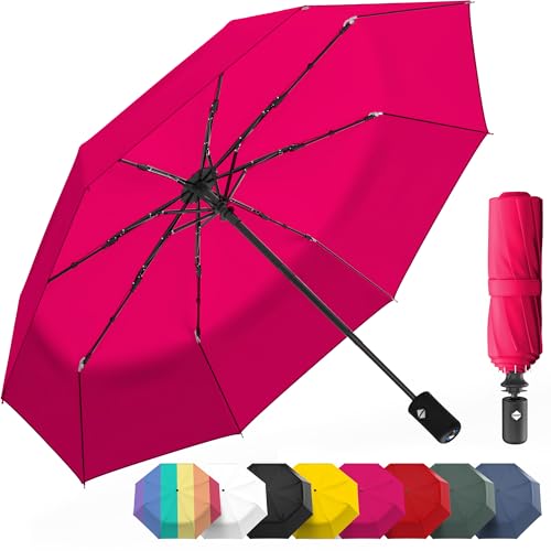 Rain-Mate Compact Travel Umbrella - Pocket Portable Folding Windproof Mini Umbrella - Auto Open and Close Button and 8 Rib Reinforced Canopy