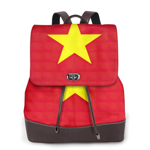Sac à dos cuir drapeau vietnamien pour protéger votre ordinateur en voyage
