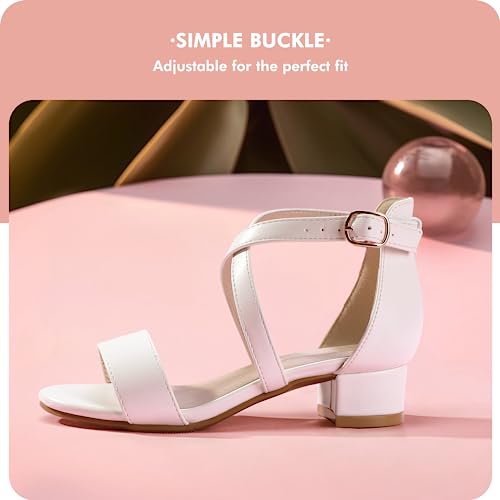 Image of PANDANINJIA Girls Dress Shoes Toddler Kids Heels Sandals Flower Girl Shoes