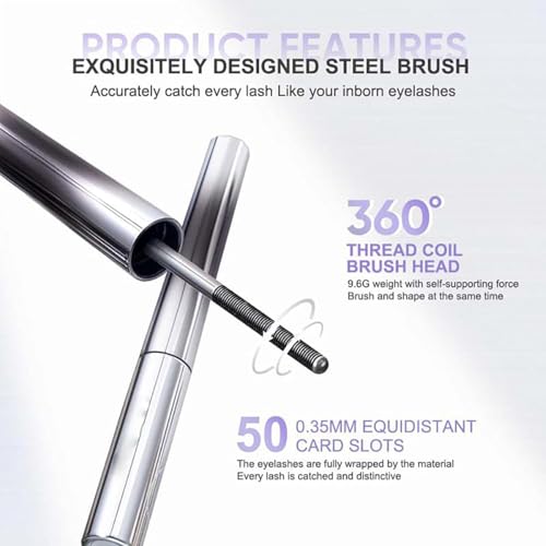 Iron Wand Mascara, Iron Wand Mascara Metal Rod Mascara 3D Curling Eyelash Iron Mascara, Iron Wand Curling Mascara, Long-Lasting, Waterproof (Black + Brown) - Image 4