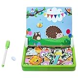 Generisch Magnetisches Reise-Puzzle mit doppelseitigem Gesichts-Anziehspiel zur kreativen Frühförderung Lernunterstützung für Kinder (E, One Size)