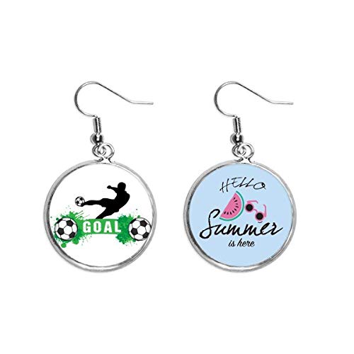 Pendientes de sandía y fútbol para lóbulos sensibles que buscan accesorios ligeros