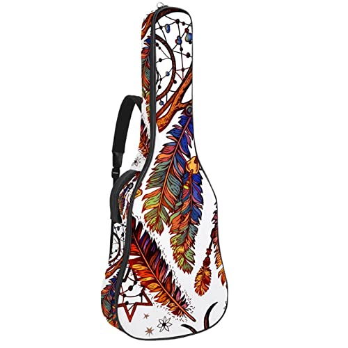 Sac à dos guitare rembourré épais et doux étui étanche motif tigre 42.9"