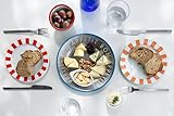 Talking Tables Bon Appetit Handgefertigtes Emaille-Teller mit Oliven-Design langlebig leicht perfekt für Outdoor-Dining Picknick Camping und Strand stilvolles Sommergeschirr spülmaschinenfest 20 cm