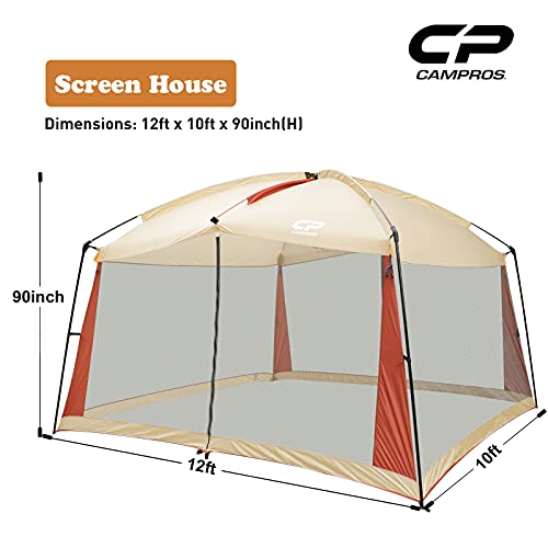 Campros Cp Screen House 12 X 10 Ft Screened Mesh Net Wall Canopy Tent Screen Shelter Gazebos For Patios Outdoor Camping Activities - Beige #TOP1