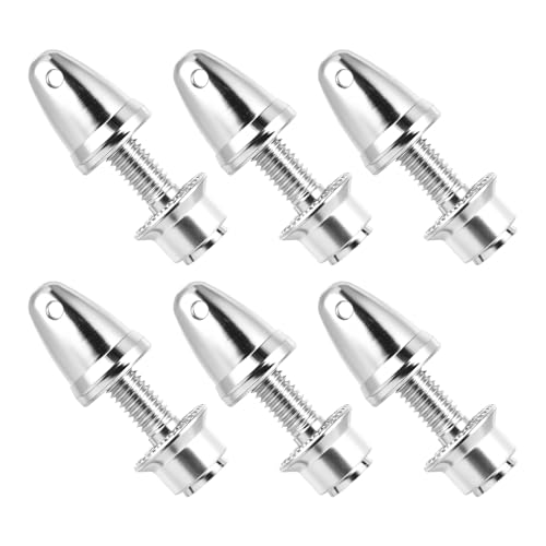 ZOWZEA 6 Pack RC Propeller Adapter, 3mm Motor Shaft Aperture to 6mm Output Axle, Aluminum Bullet Spinner Prop Saver for RC Airplane Brushless Motors DIY Parts
