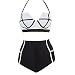 LA PLAGE Women's Colorful High Waist Padded Bathing suit size US XX-Large white