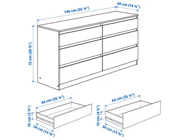 Image of Kullen Chest of 6 Drawers (White)