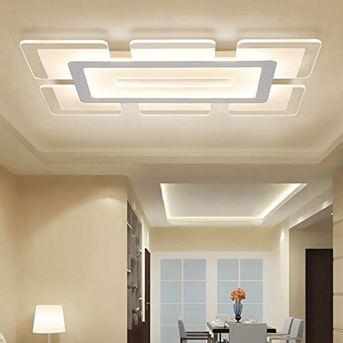 Best Deal đź›’ LITFAD Rectangular LED Flush Mount Ceiling Light Minimalist Acrylic Ultrathin Ceiling Lamp, Modern Ceiling Pandent Light for Dinning Room Bedroom Living Room - 23.5 Length, White Light