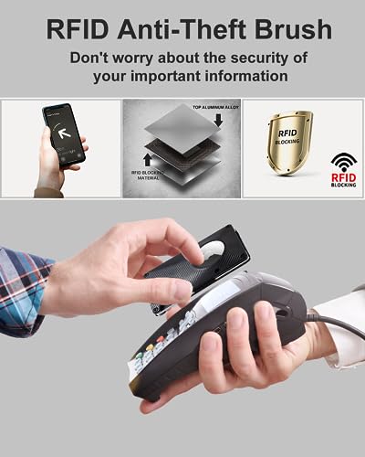 Image of ONEONTA Aluminum Metal Smart Wallet with Airtag Holder, RFID Blocking Card Wallet, Compatible Apple Airtag for Men