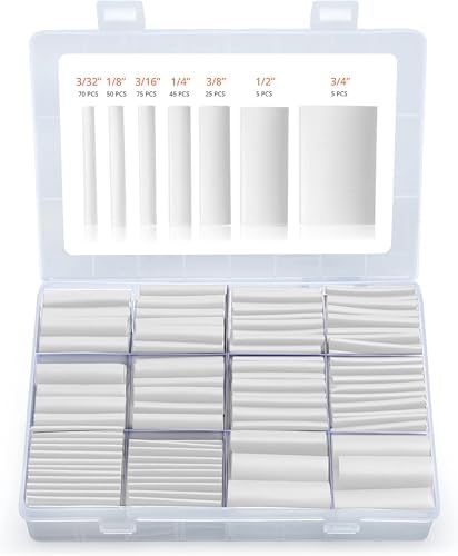 Wirefy Heat Shrink Tubing Kit 275 PCS - 3:1 Ratio Adhesive Lined, Wire Shrink Wrap Tubing - Industrial Heat-Shrink Tubing - White - Shrink Wrap Tubing | Trusted UL Certification