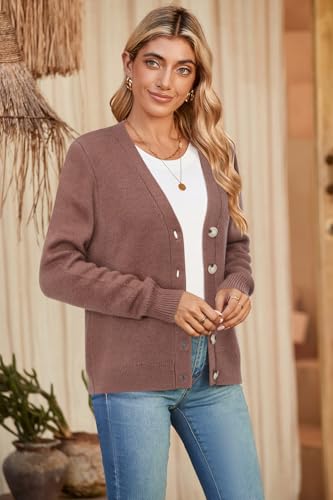 Image of Newshows Womens Fall Fashion 2024 Wool Blended Cardigan Sweater Button Down Long Sleeve Knit Outerwear Coats
