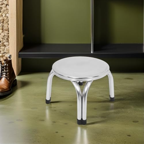 Taburete de acero inoxidable con diseño moderno elegante, reposapiés resistente 7