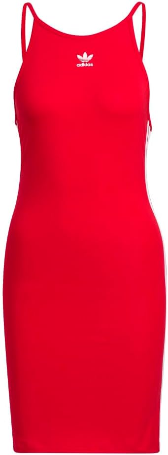 adidas red logo dress