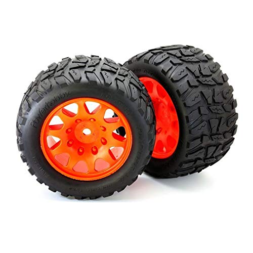 Powerhobby Raptor Belted Monster Truck Tires / Wheels W/ 17mm Hex (2)Sport-Green