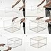LifestyleEssential Shoe Storage Box Containers with Door, Clear Protective Acrylic Sneaker Bins for Under Bed, Closet, or Entryway Use, 3 Stackable Organizer Boxes