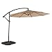 AMT Adjustable Offset Cantilever Hanging 10' Patio Umbrella with Cross Base and Crank, Beige
