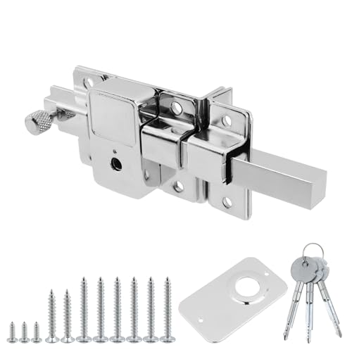 HEVSTIL Right-Hand Opening Barn Gate Lock – Heavy-Duty Outdoor Fence Door Lock with 3 Keys | Weatherproof Yard, Garden, Driveway & Farm Gate Security Lock