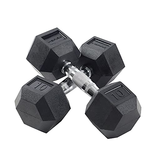 Inspire Fitness 550 Lb. Rubber Dumbbell Set - (5-50 Lb.) - Rubber Hex Weight Set - Dumbbell Weight Set For Home Gym Or Professional Gym - 550 Ib Weight Set #TOP3