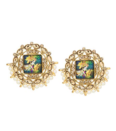 The Luxor Exclusive Traditional Gold Plated Non-Precious Metal Cubic Zirconia Earrings Set for Women, Fancy Stylish American Diamonds, and Pearl Earrings for Girls (B079RJM4WP) Amazon Price History, Amazon Price Tracker