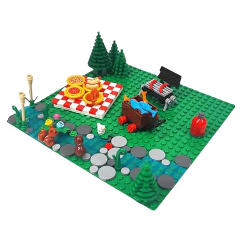 General Jim's Building Block Kit - Urban Camping Adventure Building Block Set – Picnic Blanket, Trees & Natural Rock Path (204 Pieces) – Campground 3