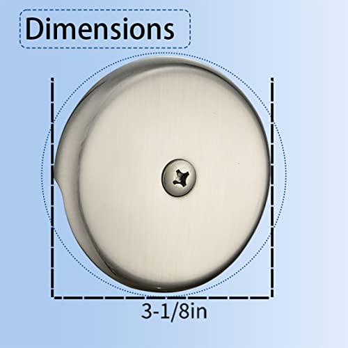 1-Hole Bath Tub Overflow Faceplate Single Hole Trim Bathtub Drain Over Flow Plate Cover With Matching Screw And Adapter Universal-Fits For Bathroom Replacing Plates, Brushed Nickel Finish #TOP1