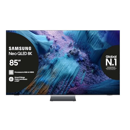 Samsung Neo QLED 8K Vision AI Smart TV 85'' QE85QN990FTXZT Mini LED, NQ8 AI Gen3 Processor, 8K AI Upscaling Pro, Glare Free, Dolby Atmos & OTS Pro, InfinityAir Design, PACCHETTO INTRATTENIMENTO, 2025