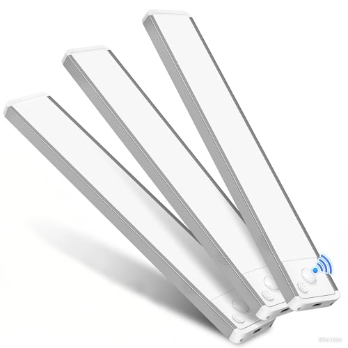 GWULC Lampade LED Magnetiche 3 Pezzi a Batteria Sottopensili Senza Fili con Sensore Movimento Illuminazione Adesiva per Armadi, Schrank e Cucina