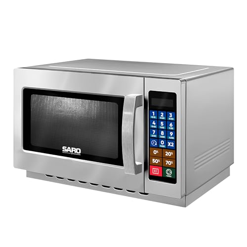 SARO MC22 Micro-ondas Industrial, 34L, 1000W, 100 Receitas Programáveis, Gabinete em Inox, 34,3 x 55,3 x 48,8 cm