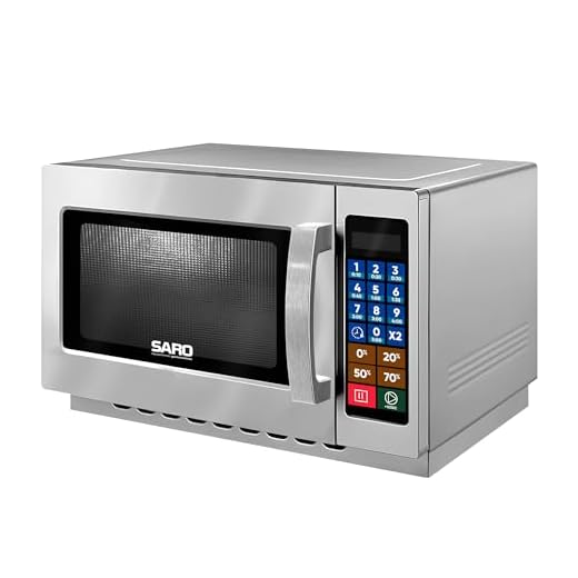 SARO MC22 Micro-ondas Industrial, 34L, 1000W, 100 Receitas Programáveis, Gabinete em Inox, 34,3 x 55,3 x 48,8 cm
