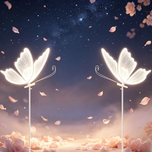 DRRSBRP 2 Sets Butterfly LED Floor Lamp for Wedding Decoration,