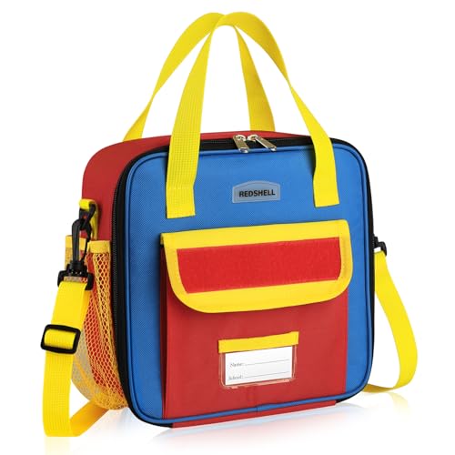 REDSHELL Lunch Box Kids, Large Insulated Lunch Bag for Boys Girls, Red Blue