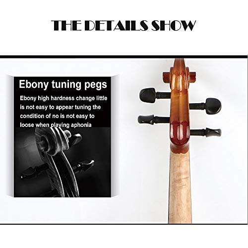 Aliyes Solid Wood Violin Designed for Beginners/Students with Hard Case Bow Rosin (4/4/Full-size)