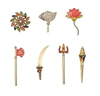 Aditri Creation Brass God Accessories Shiv mahadev Durga Pooja/Puja Trident for Protection and Worship for Indian Traditional Pooja Mandir Temple Décor for Decoration I Golden I 4 Inch