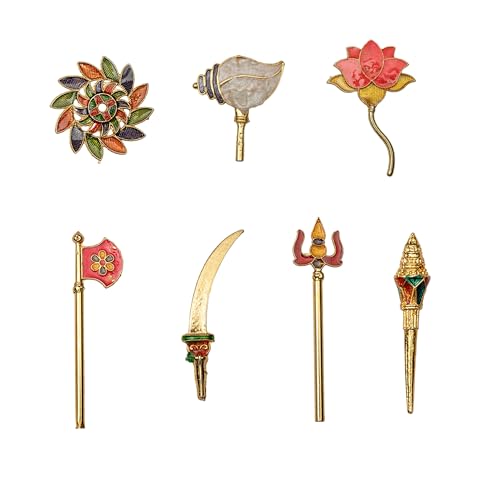 Aditri Creation Brass God Accessories Shiv mahadev Durga Pooja/Puja Trident for Protection and Worship for Indian Traditional Pooja Mandir Temple Décor for Decoration I Golden I 4 Inch