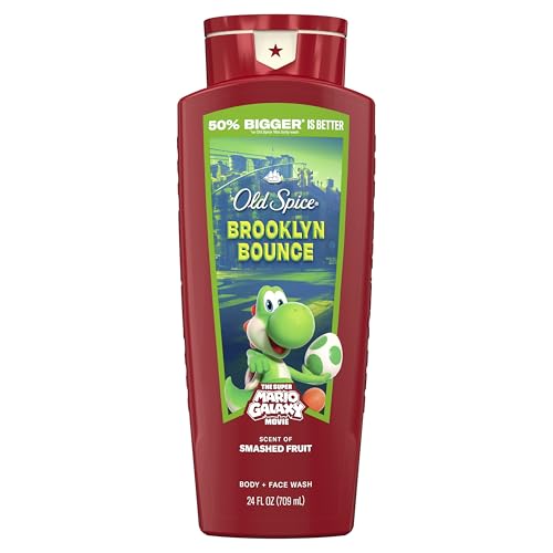 Image of Old Spice Body Wash for Men, x The Super Mario Galaxy Movie, 3X Defense, 24 /7 Shower Fresh with Long Lasting Scent, Smell Super with Brooklyn Bounce, Smashed Fruit Scent, 24 oz