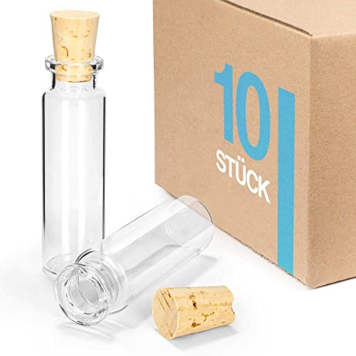 Tuuters 10 flaconcini di vetro con tappo naturale