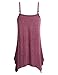 Miusey Womens Handkerchief Hem Flowy Top Casual Summer Spaghetti Strap Camisoles Tank (Large, Red)