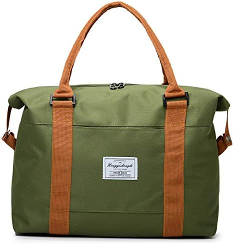 Womens Travel Duffel Bags, Weekender Carry On Bag For Women, Sports Gym Bag, Workout Duffel Bag, Overnight Shoulder Bag Fit 15.6 Inch Laptop (Green)