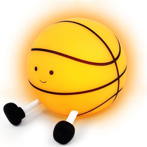 QANYI Basketball Night Light LED Sports Light Rechargeable for Boys Room Bedroom Decor Light Up Basketball Lamp Decoration Valentines Gift Ideas for Girls Children Teens Kids 8-12 Boys Lovers
