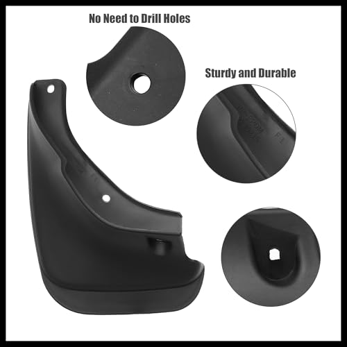 Image of Front and Rear Mud Flaps Splash Guards Fit for Toyota Corolla Sedan 1993-1997 - Pack of 4 Black Durable Material